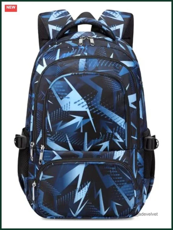 Kids School Backpack with Laptop Compartment Geometric Pattern Water-Resistant