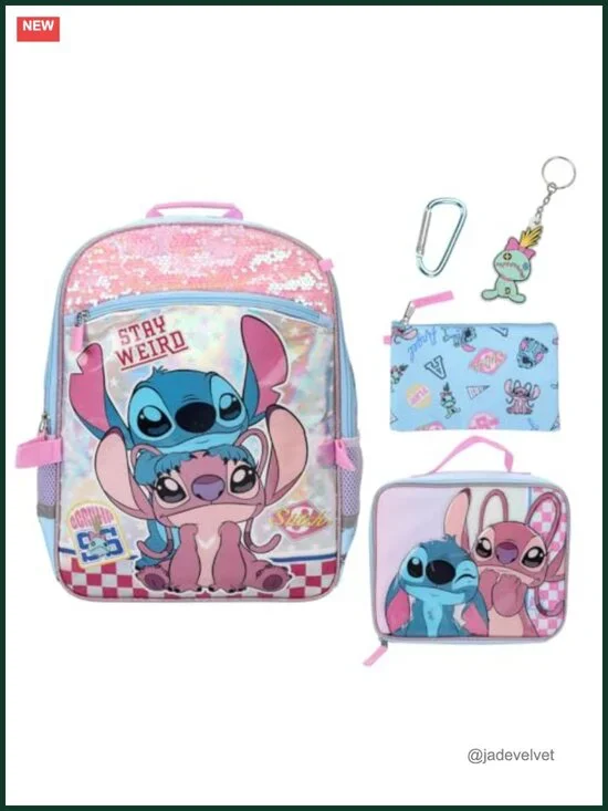 Holographic Backpack Lunch Set with Detachable Lunch Kit & Keychain