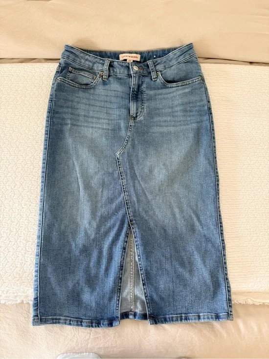 Lucky Brand Midi Jean Skirt