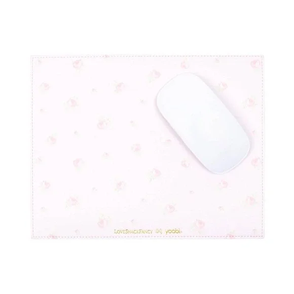 LoveShackFancy x Yoobi Mouse Pad Pink Floral Rose Print Cottagecore New