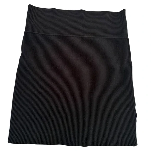 House of Harlow 1960‎ Black Ribbed Knit Mini Skirt Revolve Style Sz L