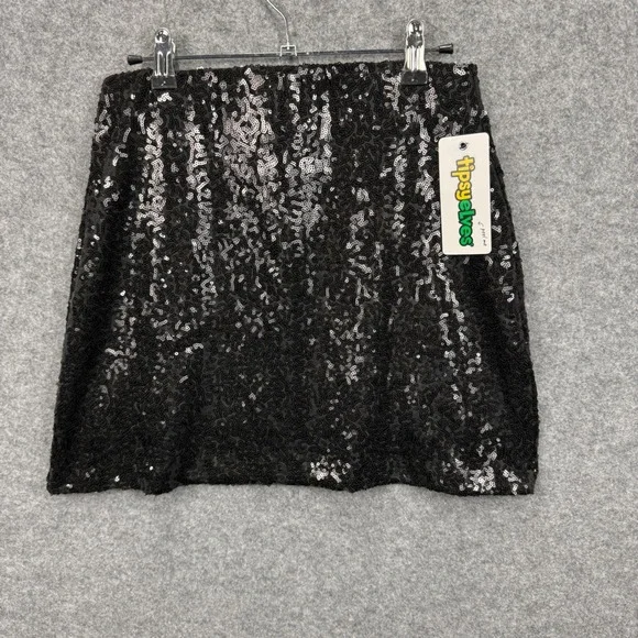 Tipsy Elves Womens Black Sequin Mini Skirt Size M TE-CWD97M‎ Sparkly Party New