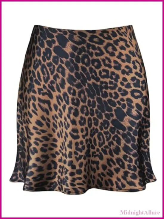 Women's Satin Mini Skirt High Waist Elastic Y2k Skater Skirt