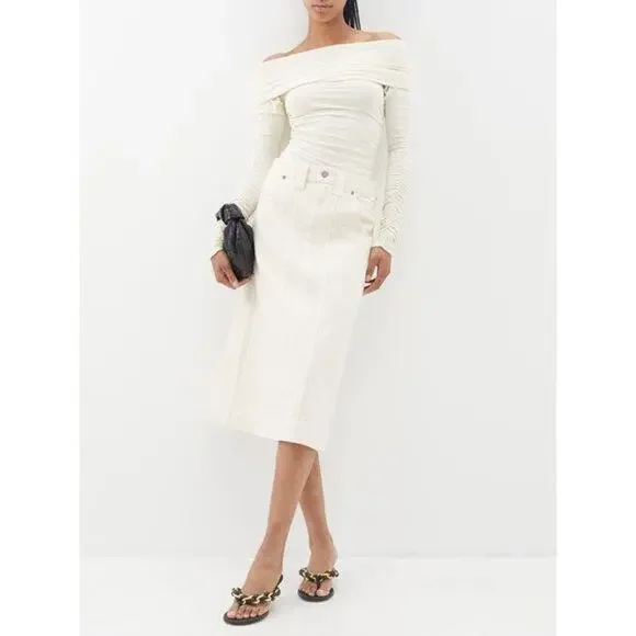 Khaite Caroline Midi‎ Skirt Size 26