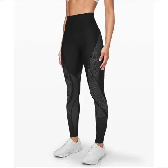 Lululemon Mapped Out High Rise Tight‎ Black Glacier Size 4