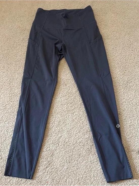lululemon athletica Charcoal Gray High-Rise Leggings with Side Pockets
