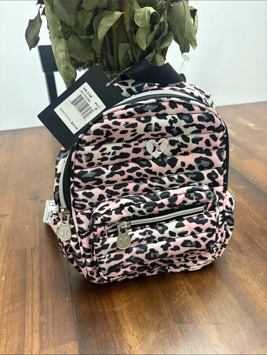 HURLEY Mini Leopard Print Backpack - Pink & Black. New with tags.