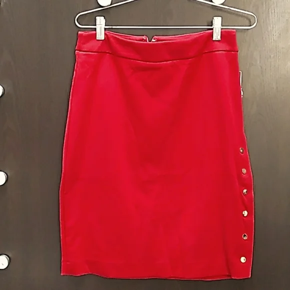 PENCIL SKIRT MIDI | RAFAELLA |-M-4 size DOBLE STRETCH | ❤️Intense RED