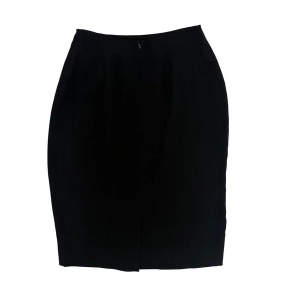 Dana Buchman Pencil Skirt Womens 6 Black Excellent 100% Silk Professional Chic