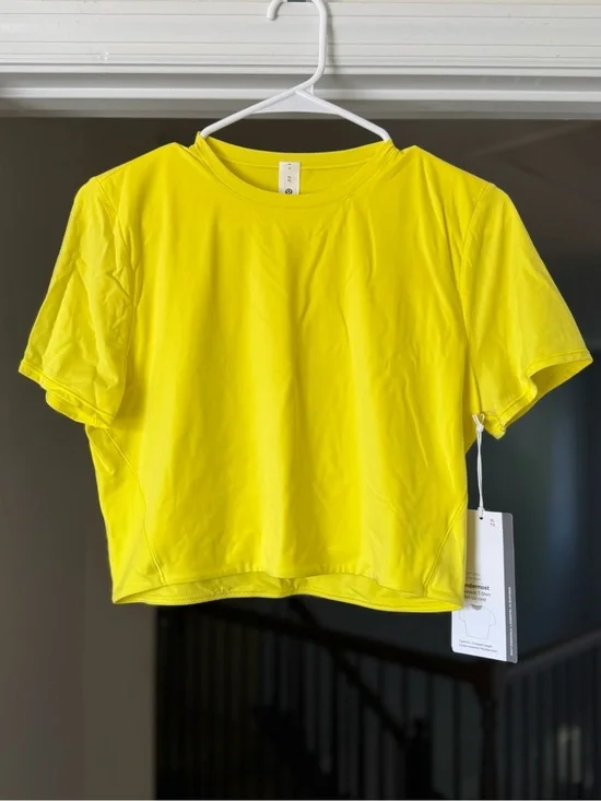 lululemon athletica Bright Yellow Cropped Tee