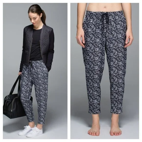 Lululemon Jet Crop XL/XXL Shimmy Shimmer Black White