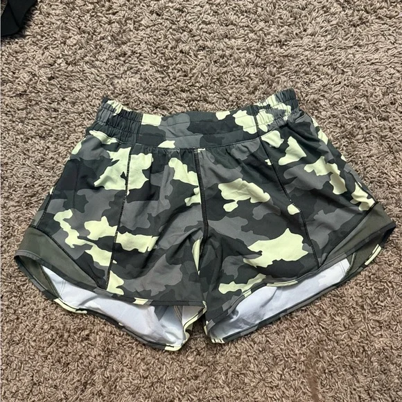 lululemon athletica Olive Green Camo Athletic Shorts