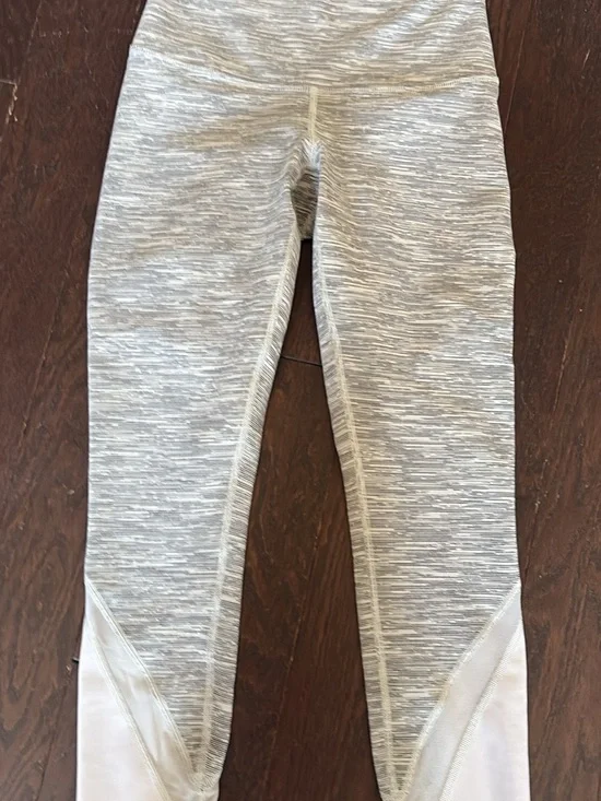 lululemon athletica Heather Light Gray Seam Detail Leggings