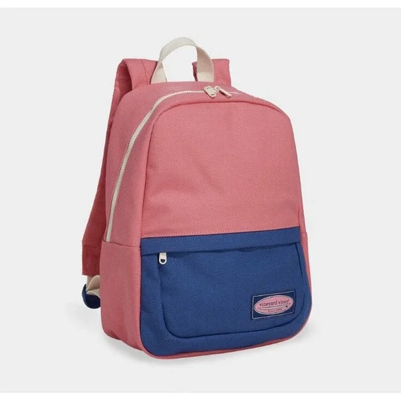 VINEYARDS VINES COLORBLOCK ISLAND CANVAS‎ BACKPACK PINK/BLUE