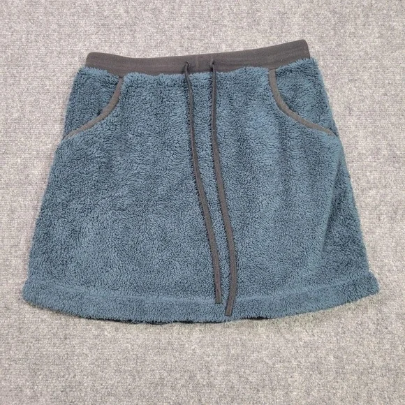 Uniqlo Skirt Womens Medium Blue Sherpa Lined‎ Drawstring Cozy Casual Loungewear