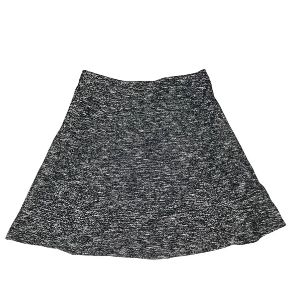 Talbots Petites 16 16P Black White Tweed‎ Stretch Cotton Wool Blend A-Line Skirt