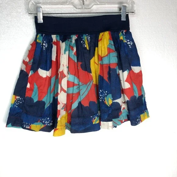 Hollister Juniors Floral Skirt Elastic Waist Size Small