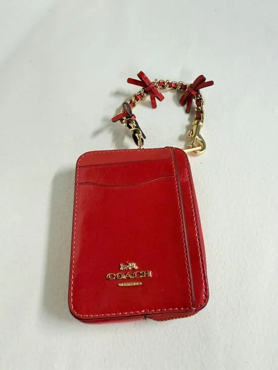 coach Zip Card Case With Bows cec13