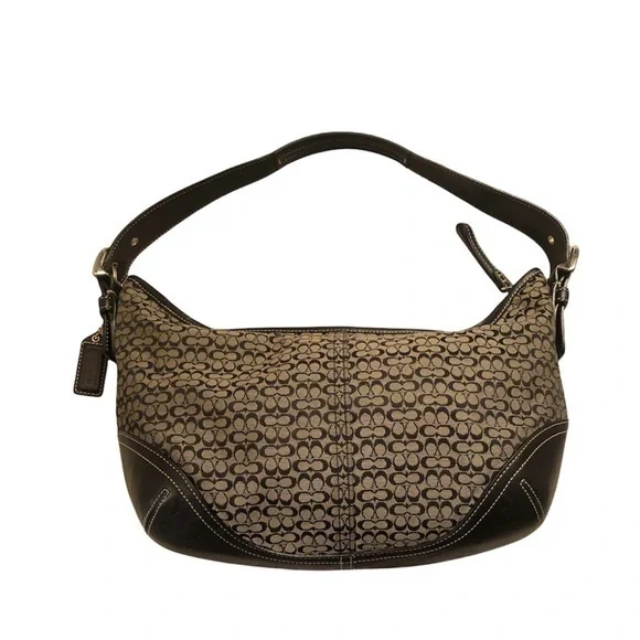Coach black gray mini c soho bag