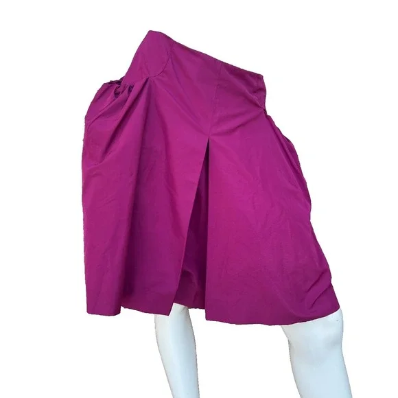 Miu Miu A-Line Skirt Reddish-Purple Acetate Blend Gather Hip‎ Pockets SZ 38/M