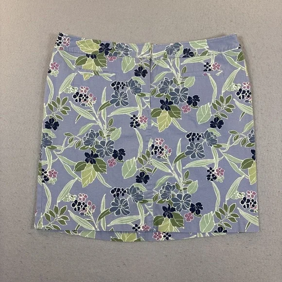 Lane Bryant Womens Size 18 Multi Color Floral‎ Skirt Knee Length Cotton Blend