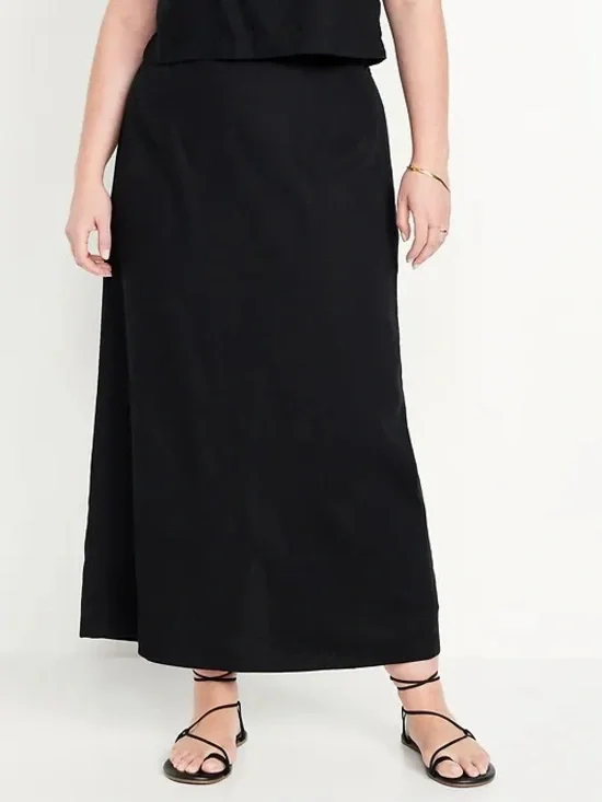 Old Navy High-Waisted Linen-Blend Maxi Skirt, Size XS