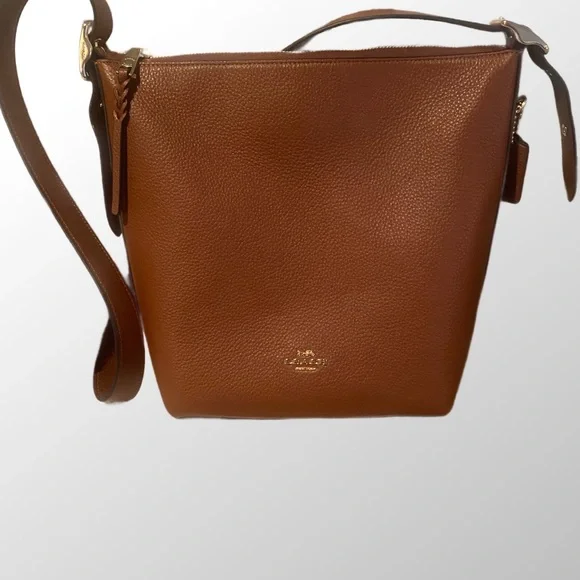 Coach Brown Leather Crossbody Bucket Bag NWOT