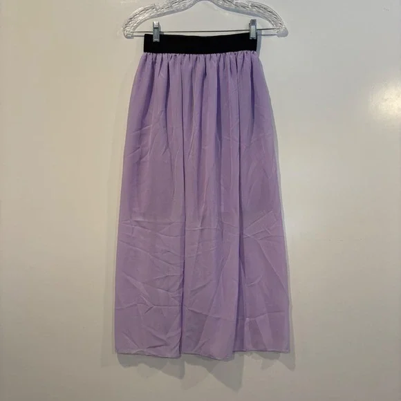 LIVAGIRL Purple Chiffon Mini Maxi Skirt Boho Beach Womens‎ Size Small NWT