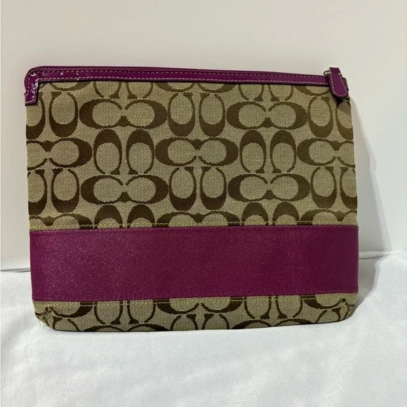 Coach Signature Purple Stripe Tablet Case Sleeve Cover