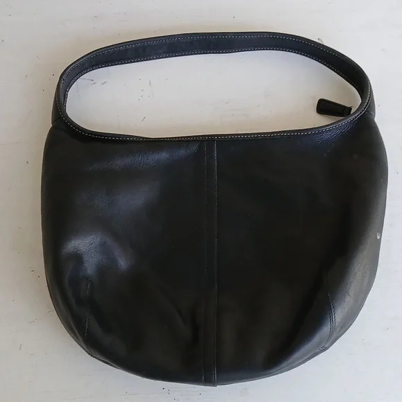 VINTAGE COACH Black Leather Ergo 9219 Hobo Shoulder Purse