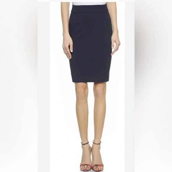 Diane Von Furstenberg DVF‎ Womens Koto Black Ponte Knit Skirt Career Size 4