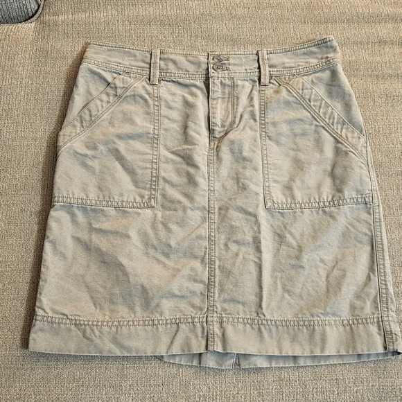 Ann Taylor Loft Gray Cargo Casual Cotton Lagen Slouchy Skirt Size 4