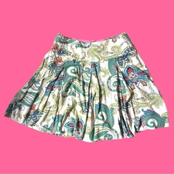 Izod Paisley Print Pleated Skirt Size 10