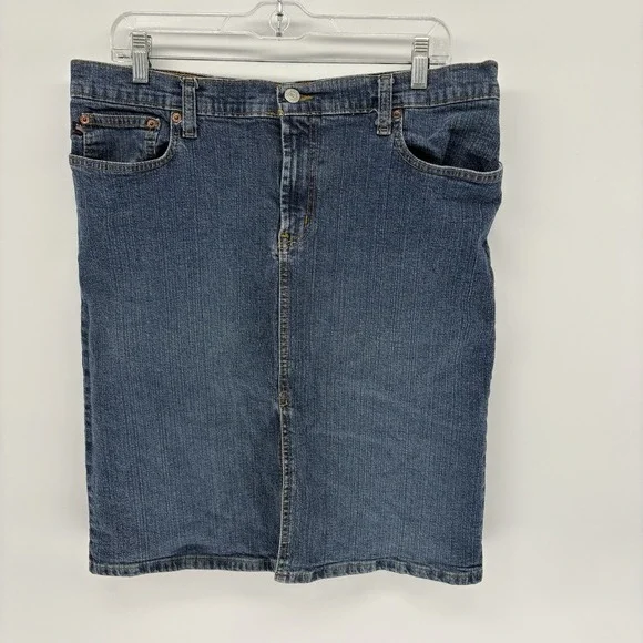 Vintage Y2K Polo Jeans Ralph Lauren Low Rise Denim Pencil‎ Skirt Women Size 12