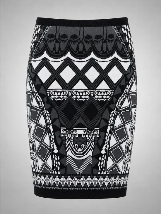 Camilla Black and White Geometric Pencil Skirt NWT