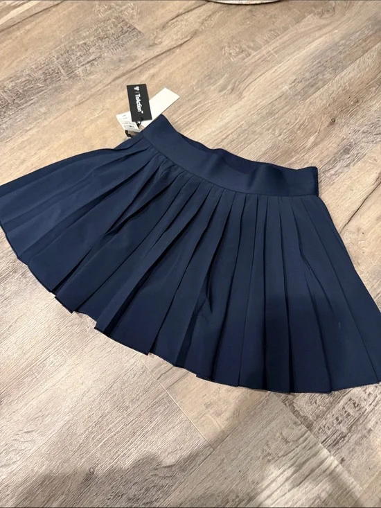 Tna Dark Navy Pleated Mini Skirt
