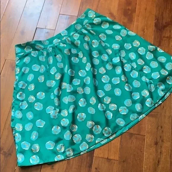 Vintage The Limited green and gold a-line Skirt size Large