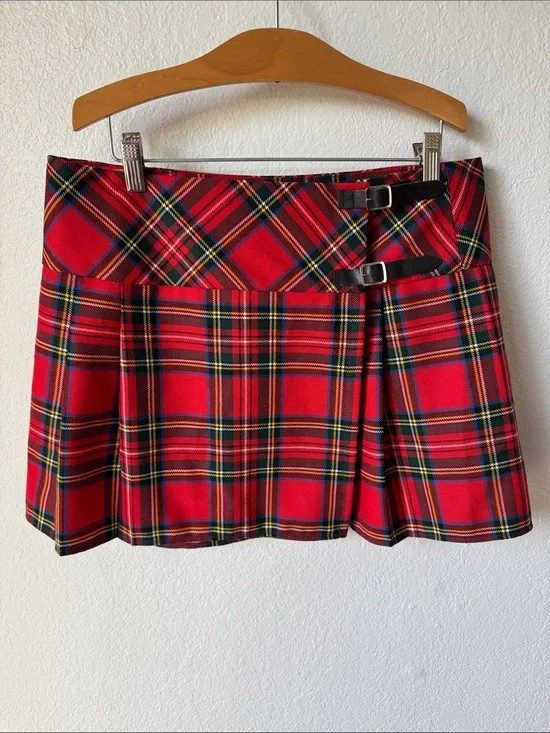 Wool Plaid‎ Tartan Mini Skirt