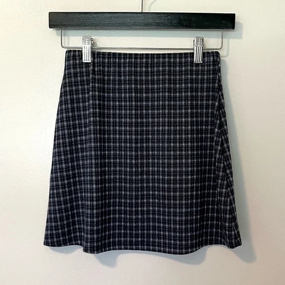 Urban Outfitters Plaid Mini Skirt Blue