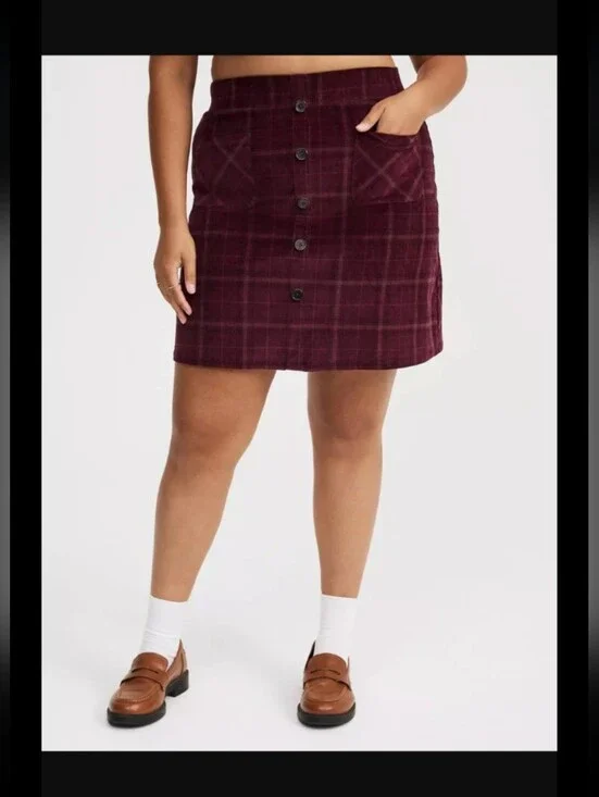 NEW Torrid Mini Corduroy Button-Front Skirt Size 3 3X NWT