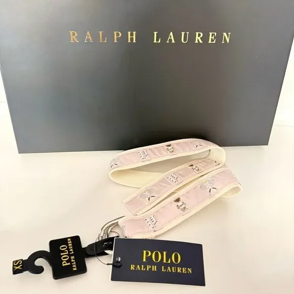 Polo Ralph Lauren Pink Tennis Bear Canvas Belt – Kids XS / Extra Small – NWT