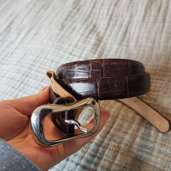 Harold Powell Made in Italy Genuine brown Leather Belt size L