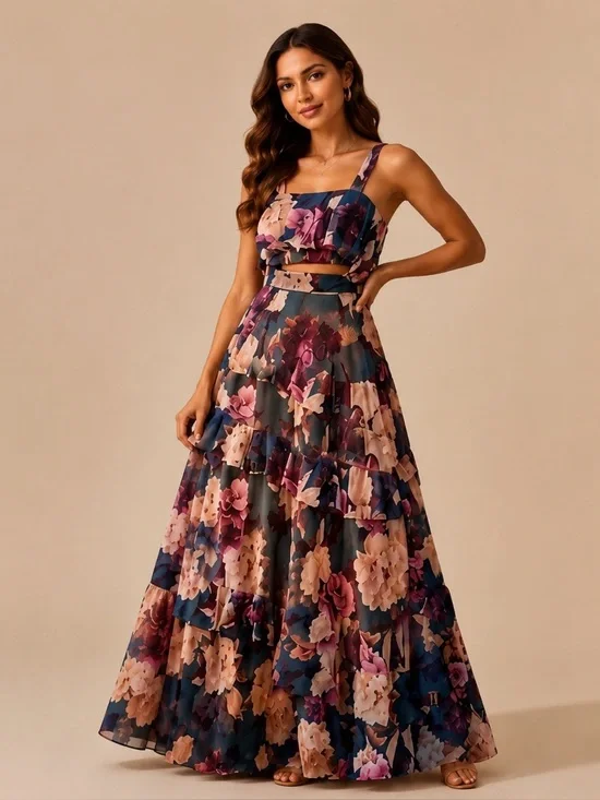 NEW Blush Garden Floral Skirt Set