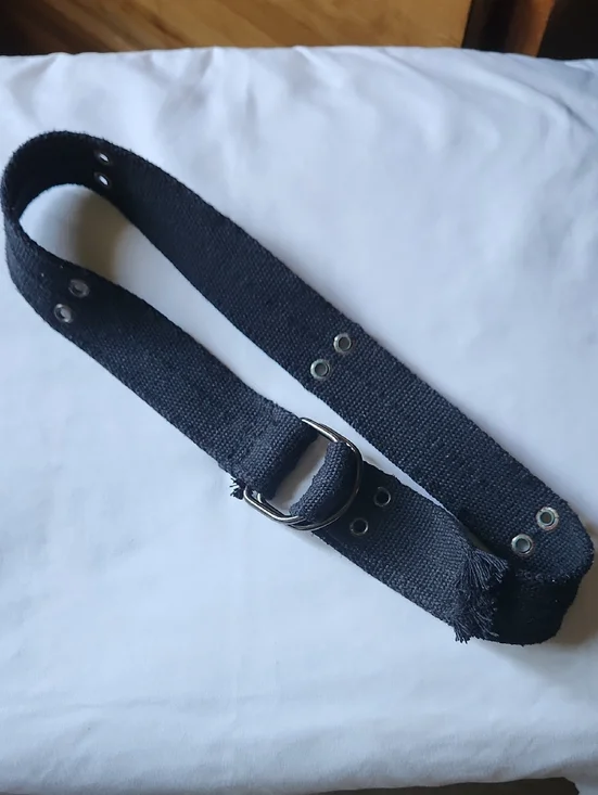 Classic Black Canvas Kids‎ Belt with D-Ring. 32 Inches