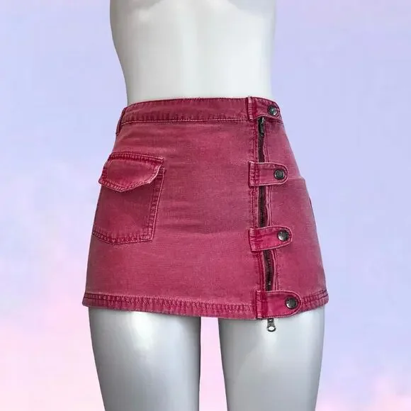 Vintage 90s y2k pink mini pepe jeans mini skirt