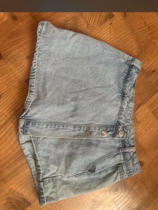 Light Wash Denim Mini Skirt