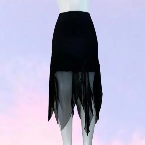 Vintage 90s y2k fairy core midi skirt
