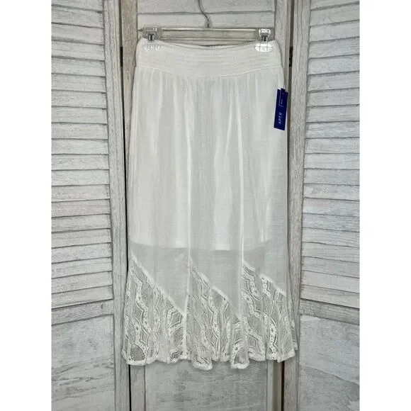 APT 9 Petites White Maxi Skirt Size PXS NWT NEW