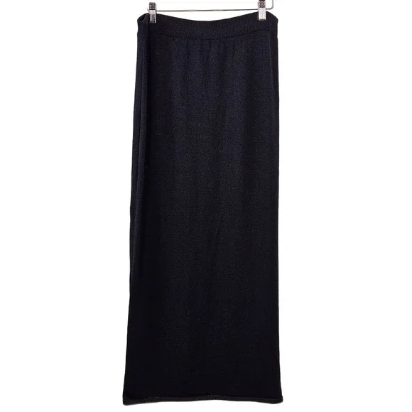 St.‎ John Evening Long Santana Knit Black Slit Maxi Skirt | 10 | MINOR FLAWS