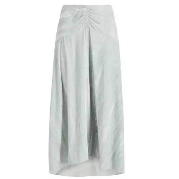 Vince Skirt Crushed velvet Ruched sage green size 8